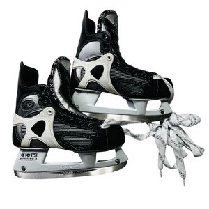 CCM Prolite 3 Black and Gray‎ Ice Hockey Skates Y size 4